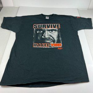 VTG 90s ECW Taz Survive Shirt Extra Extra Large Black Hard Core Wrestling Tee